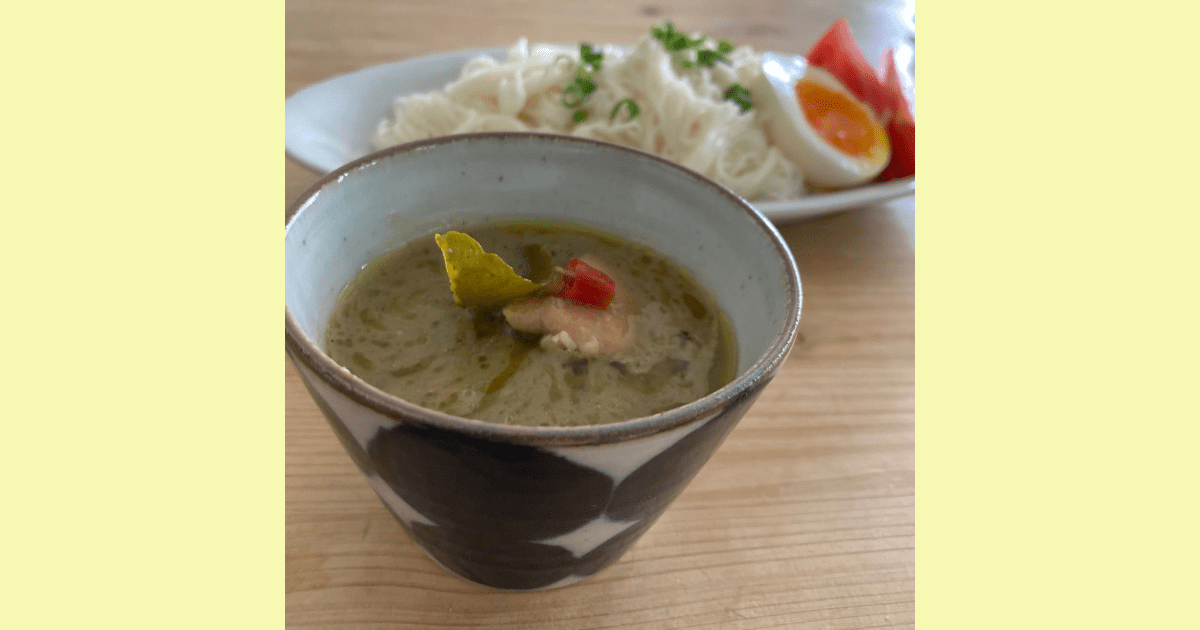 完成したグリーンカレーそうめん