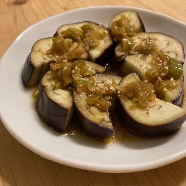 蒸しナスの香味かけ