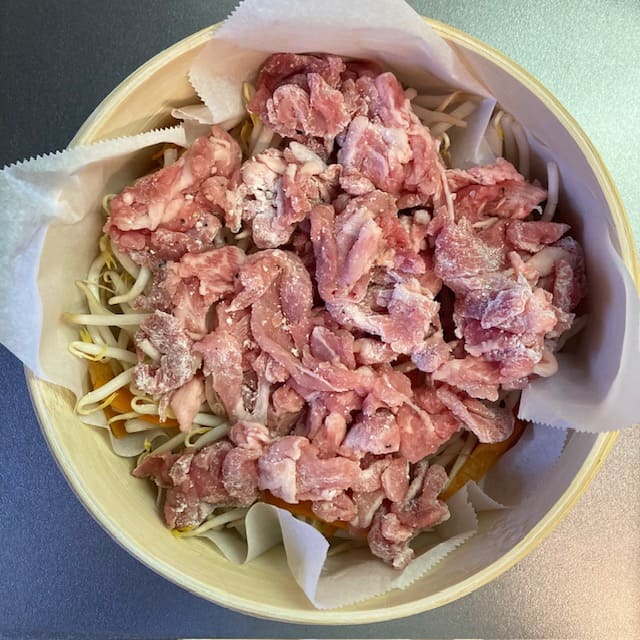 せいろに食材をのせた状態
