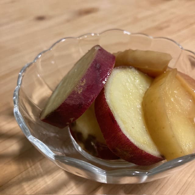 完成した「さつま芋とりんごの重ね煮」