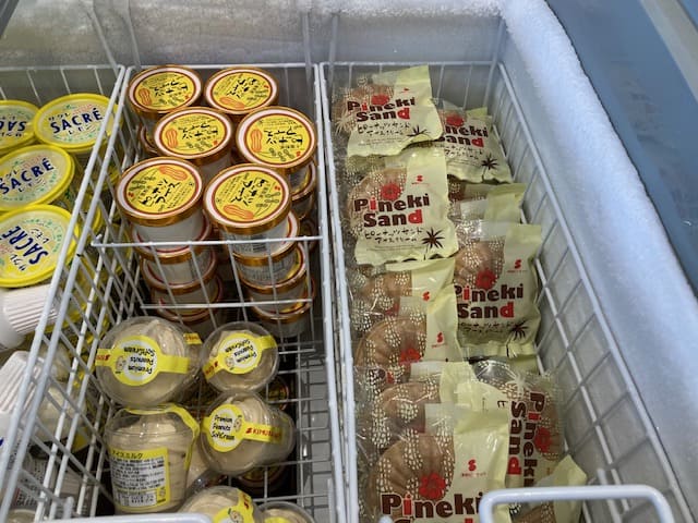休暇村館山の売店で販売されている木村ピーナッツのアイス